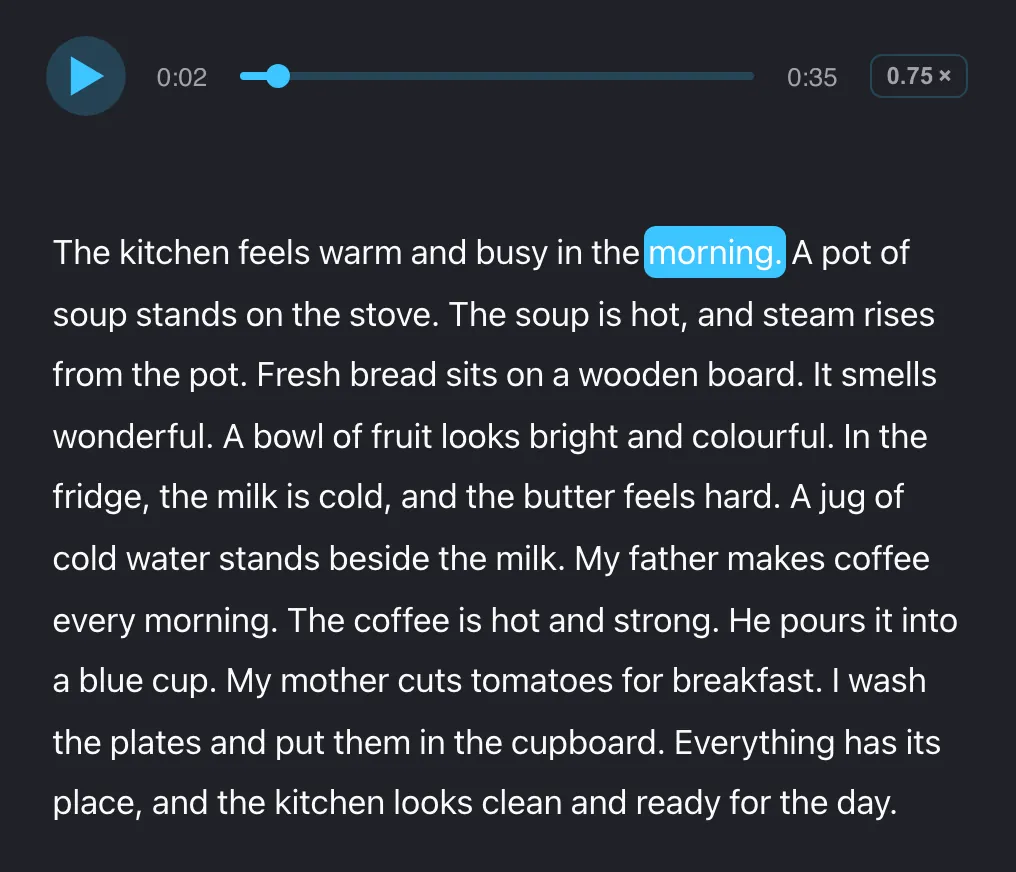 A text with audio in CoolPan