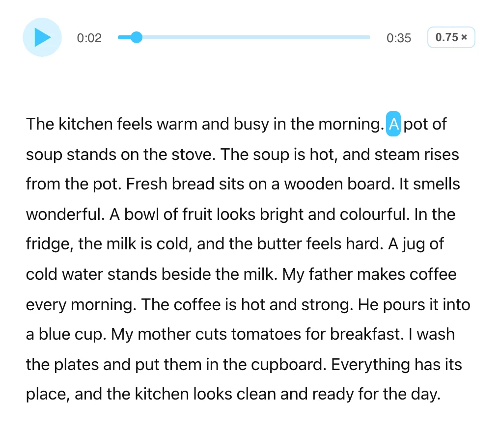 A text with audio in CoolPan