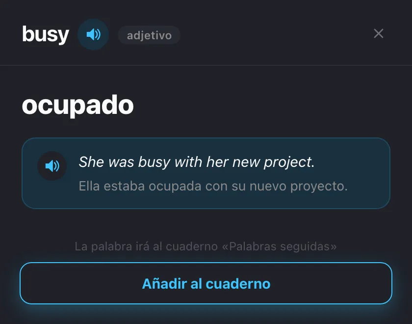 Ficha de una palabra en CoolPan